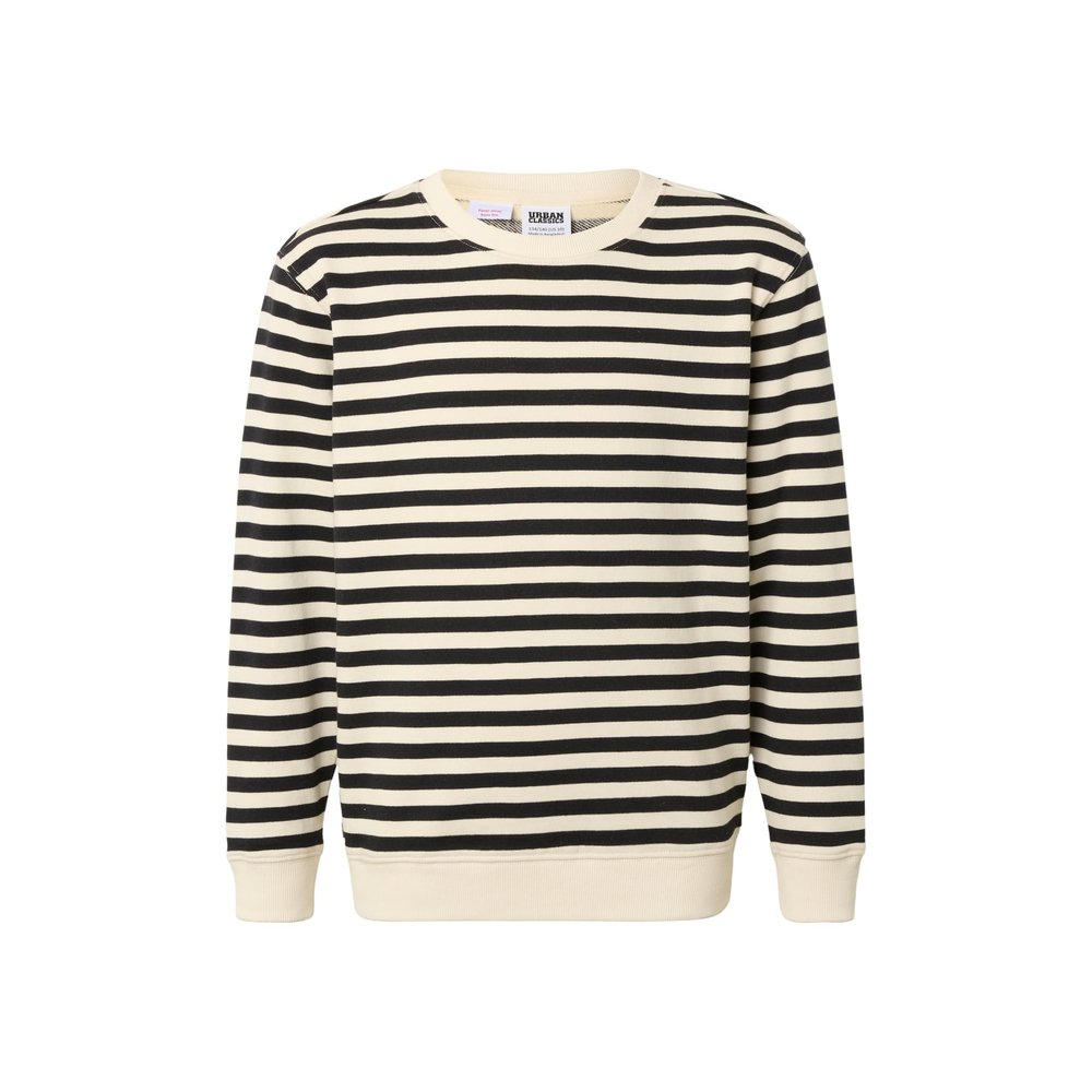 Urban Classics - Striped Crewneck Sweatshirt Kinder - Creme/Schwarz